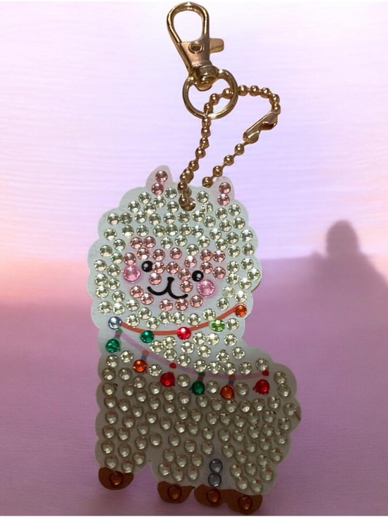 Handcrafted Accessories - Handmade diamond art animal keychain. Cute bag, charm keychain gift. Choose 1